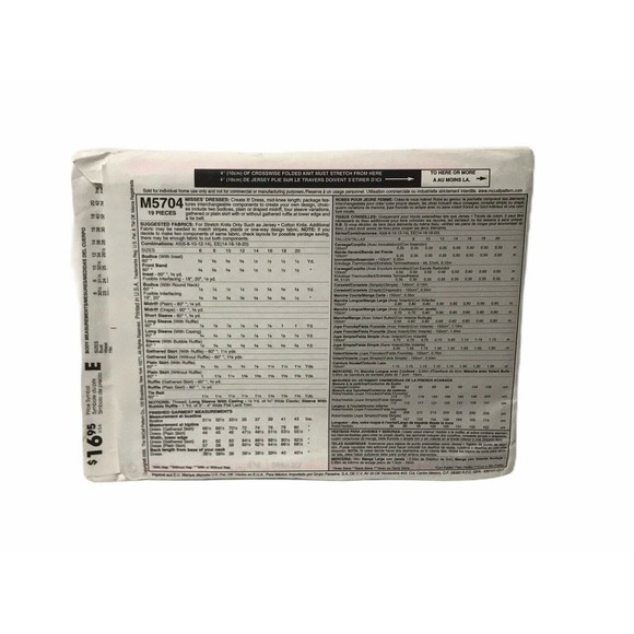 McCalls Pattern M5704 Create It! Dresses Boho Color Block Sz 6 8 10 12 14 Sewing - Picture 3 of 6